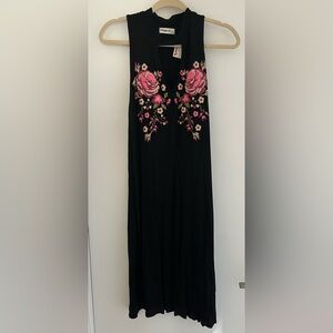 Ginger G Black Dress with Pink Floral Design
